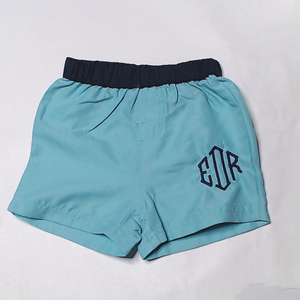 BLOOPER KIDS: Monogrammed Boys Swim Trunks