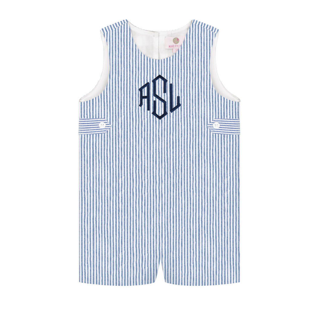 monogrammed kids seersucker jon jon