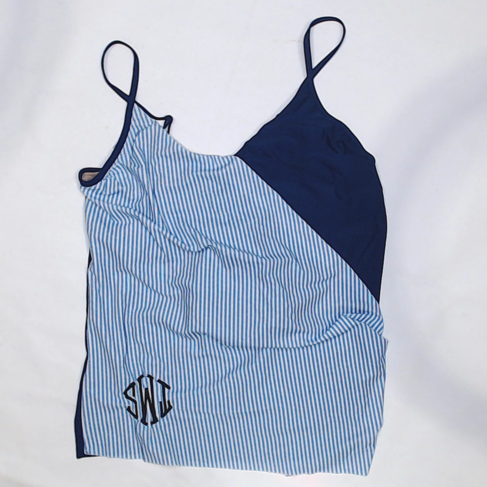 BLOOPER SWIM: Monogrammed Ruched Tankini