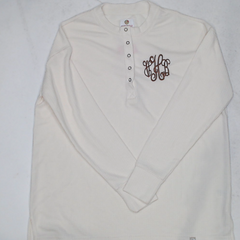 BLOOPER CLOTHING: Monogrammed Waffle Henley Tunic