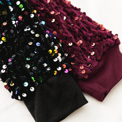 duo kids sequin sweatshirts up close