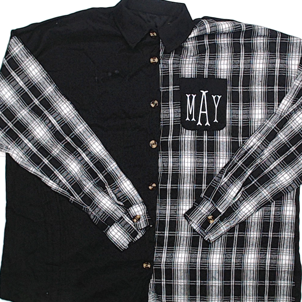 BLOOPER CLOTHING: Monogrammed Oversized Button Down Tunic
