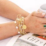 Personalized Pearl Bow Bracelet Stack | Marleylilly