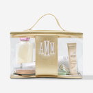 Monogrammed Clear Train Case | Gold