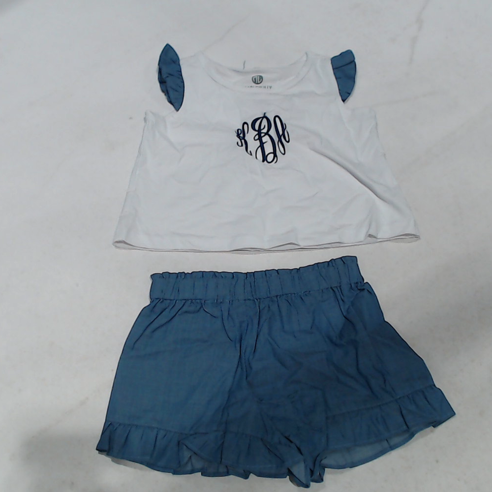 BLOOPER KIDS: Monogrammed Toddler Ruffle Short Set
