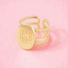 Monogrammed Statement Ring | Gold