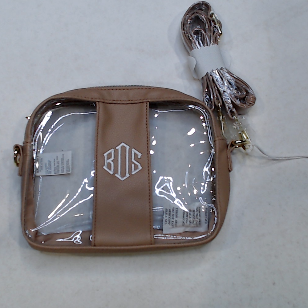 BLOOPER BAG: Monogrammed Clear Stadium Crossbody Bag