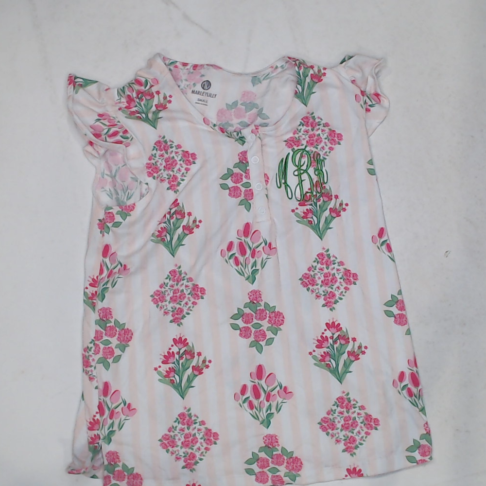BLOOPER CLOTHING: Monogrammed Ruffle Pajama Top
