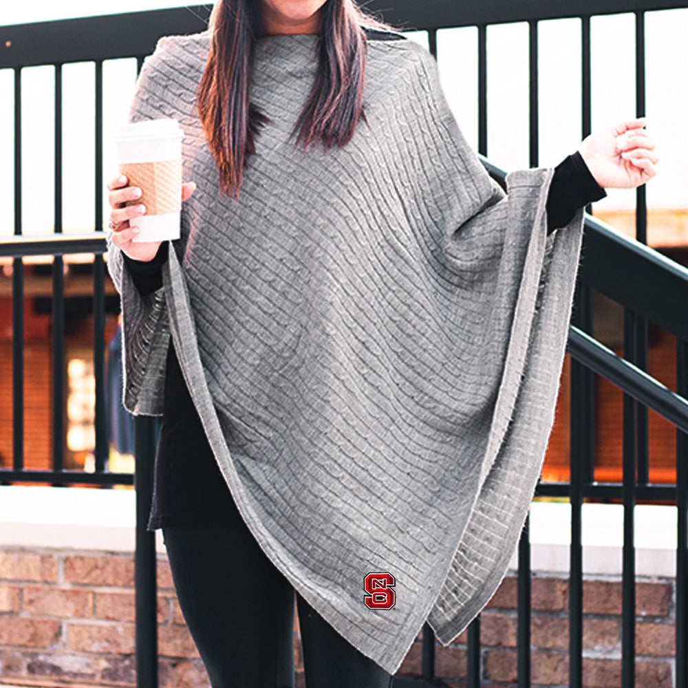 grey nc state wolfpack poncho with coffee