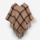 Monogrammed Plaid Poncho | Camel Plaid