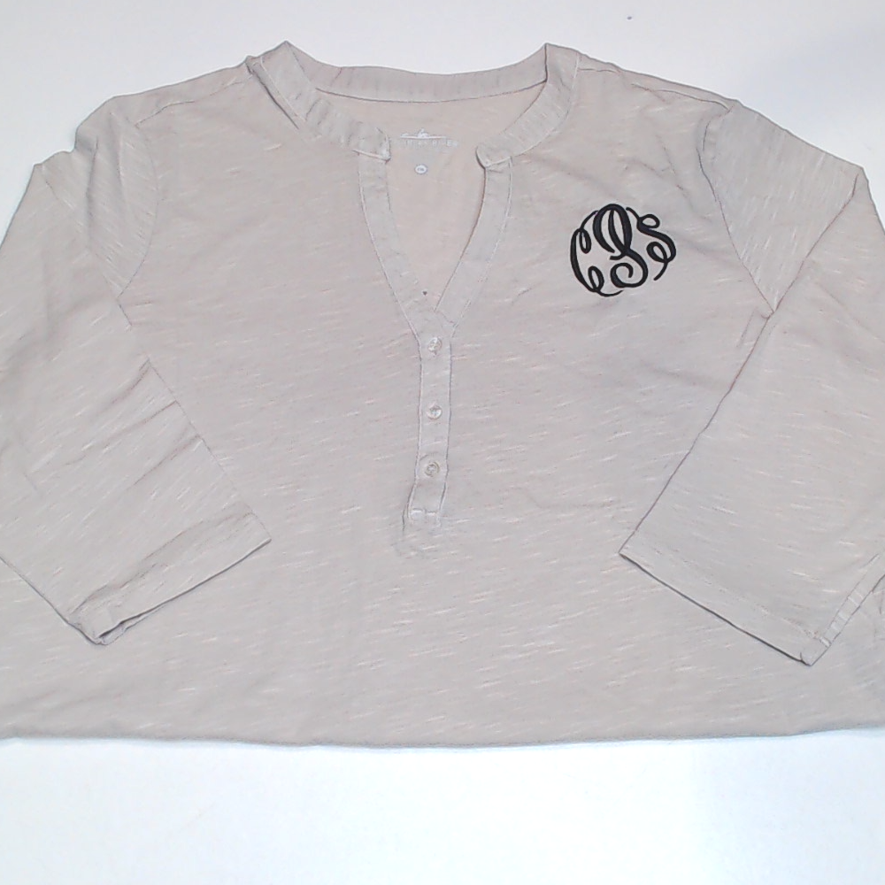 BLOOPER CLOTHING: Monogrammed Henley