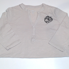 BLOOPER CLOTHING: Monogrammed Henley
