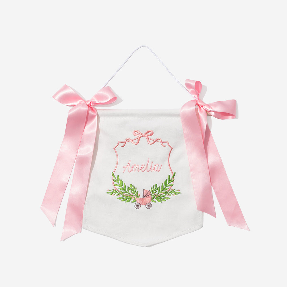 Personalized New Baby Banner in Pink