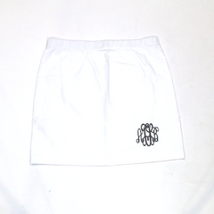 BLOOPER CLOTHING: Monogrammed White Skirt