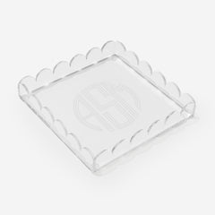 Monogrammed Scallop Acrylic Valet Tray