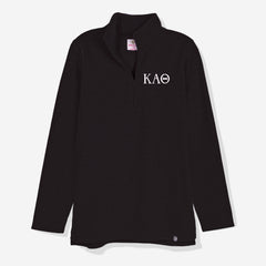 Kappa Alpha Theta Pullover Sweatshirt in Black | Sorority Quarter Zip