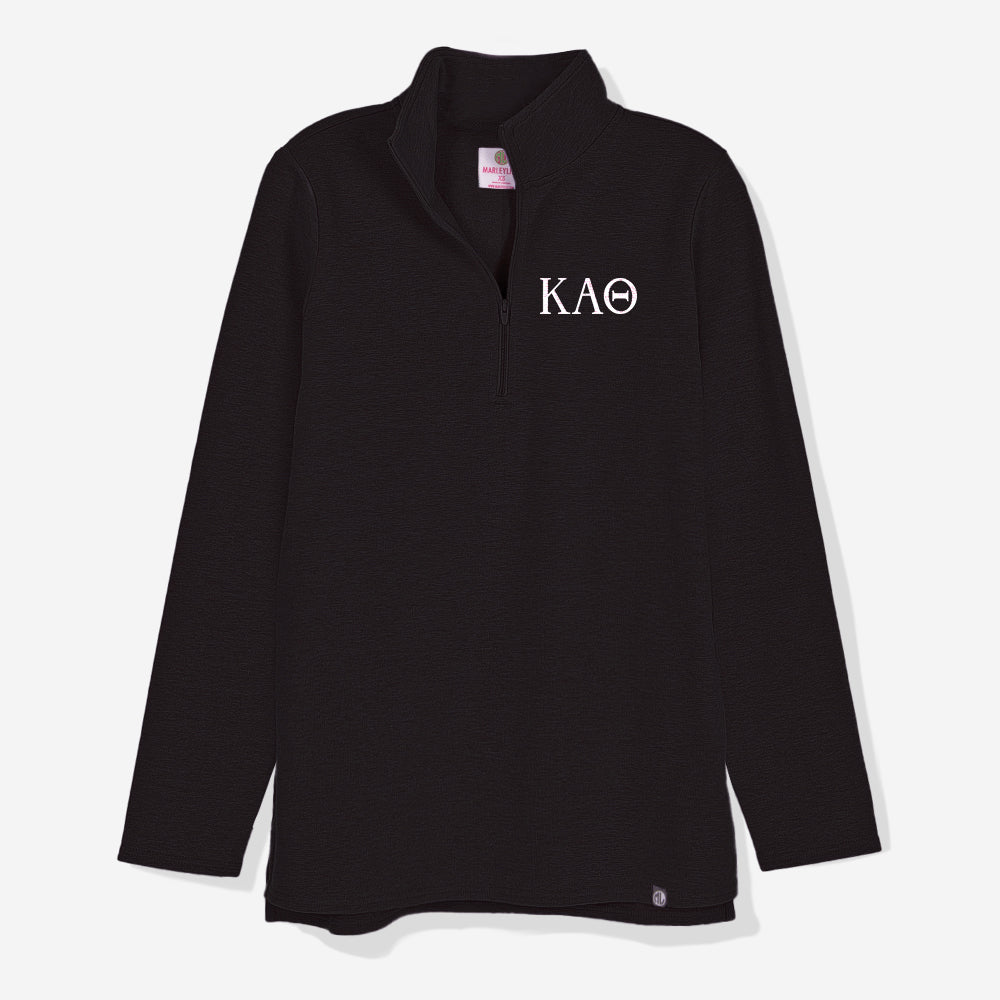 Kappa Alpha Theta Pullover Sweatshirt in Black | Sorority Quarter Zip