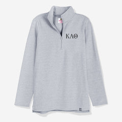 Kappa Alpha Theta Pullover Sweatshirt in Heathered Gray | Sorority Quarter Zip