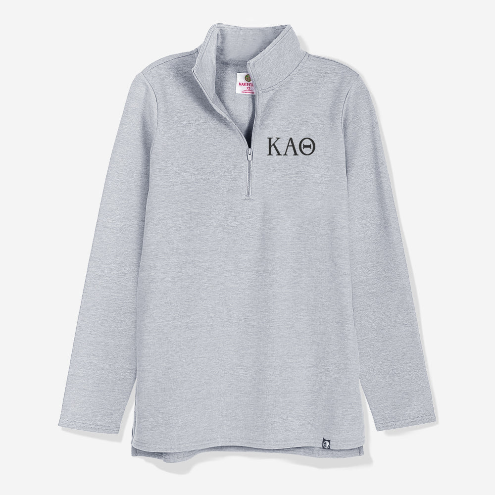 Kappa Alpha Theta Pullover Sweatshirt in Heathered Gray | Sorority Quarter Zip