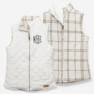 Monogrammed Reversible Vest | Ivory Plaid