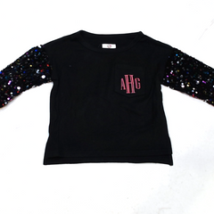 BLOOPER KIDS: Monogrammed Kids Sequin Sweatshirt