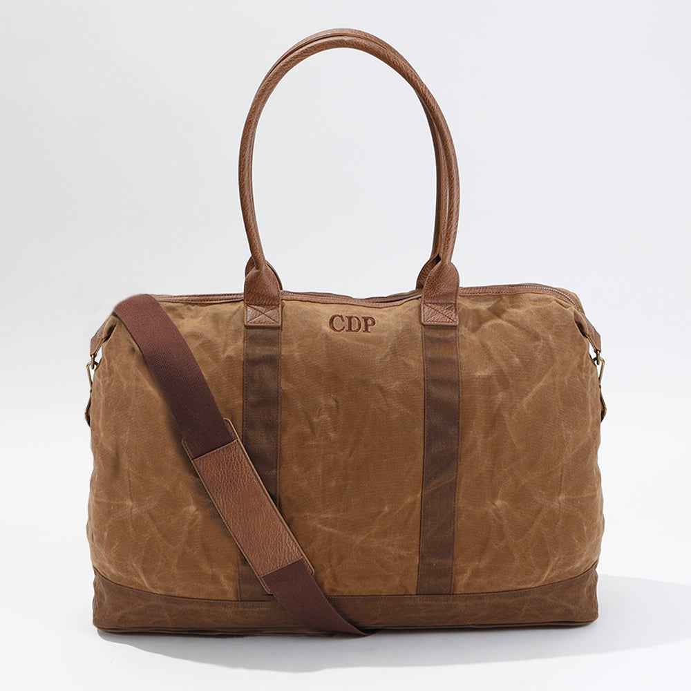 Personalized Waxed Canvas Weekender