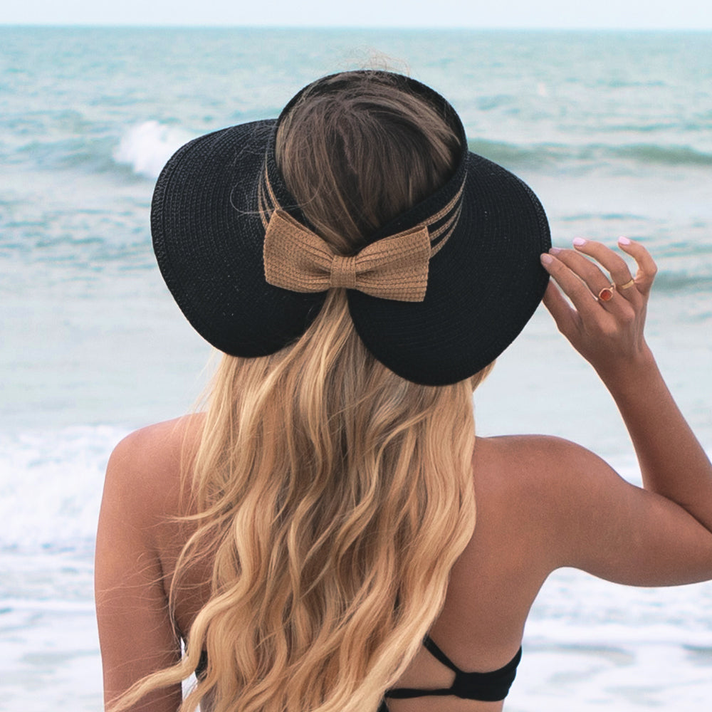 Monogrammed Straw Visor Hat - Marleylilly