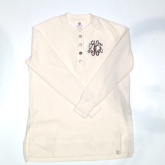 BLOOPER CLOTHING: Monogrammed Waffle Henley Tunic