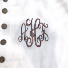 BLOOPER CLOTHING: Monogrammed Waffle Henley Tunic