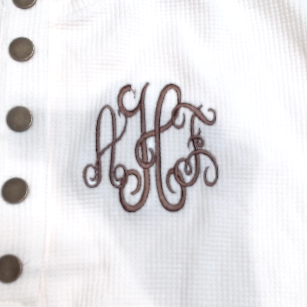 BLOOPER CLOTHING: Monogrammed Waffle Henley Tunic
