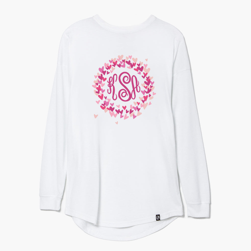 personalized valentines long sleeve shirt valentines hearts