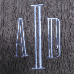 BLOOPER ACCESSORY: Monogrammed Cable Knit Scarf