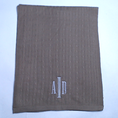 BLOOPER ACCESSORY: Monogrammed Cable Knit Scarf