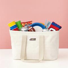 jmu solid ivory market basket with tailgate items