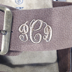BLOOPER SHOES: Monogrammed Double Strap Sandals