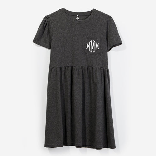 charcoal grey t shirt dress Monogrammed T-Shirt Not Beaded