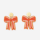 Monogrammed Gameday Bow Earrings | Orange