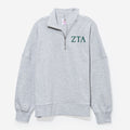 Zeta Tau Alpha Oversized Quarterzip | Heathered Gray