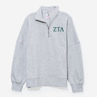 Zeta Tau Alpha Oversized Quarterzip | Heathered Gray