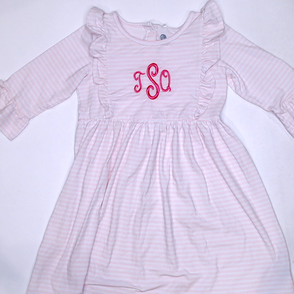 BLOOPER KIDS: Monogrammed Kids Ruffle Dress
