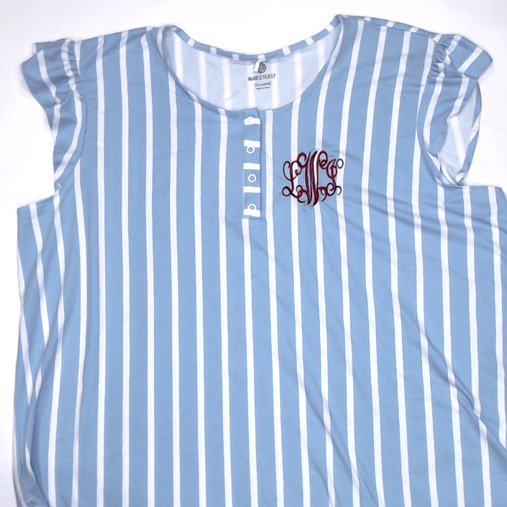 BLOOPER CLOTHING: Monogrammed Ruffle Top