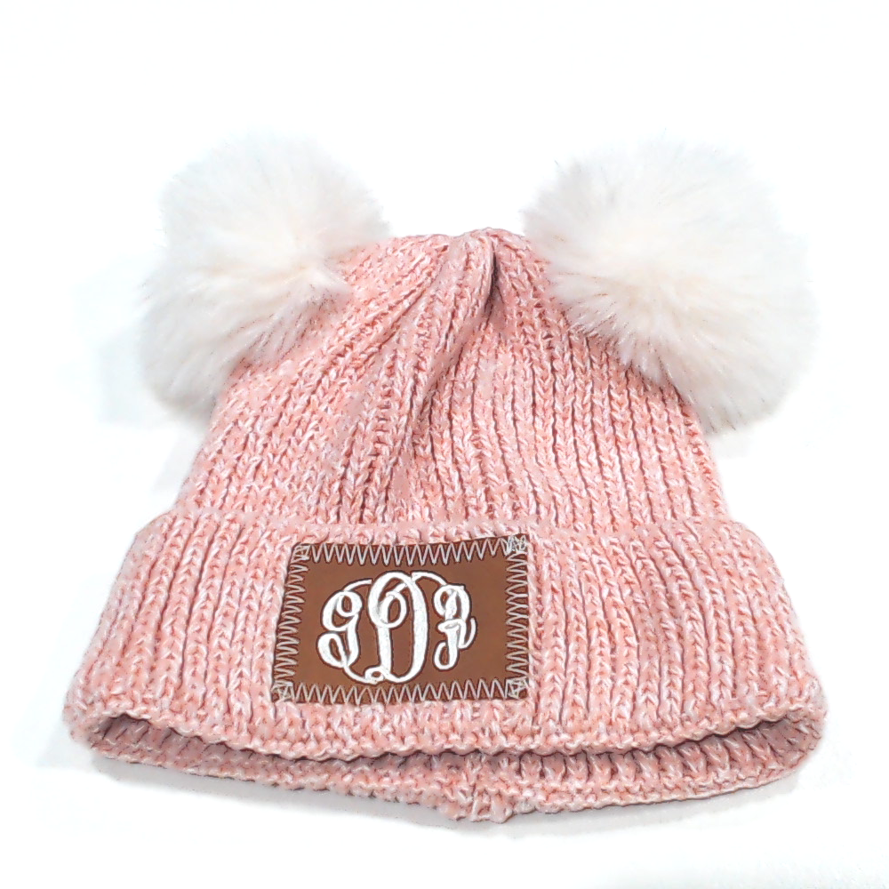 BLOOPER KIDS: Monogrammed Kids Pom Pom Beanie