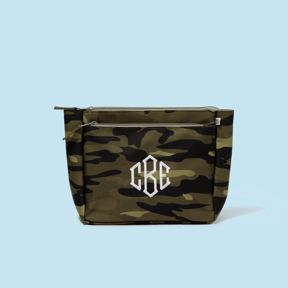 Monogrammed Kids Toiletry Bag in Green Camo