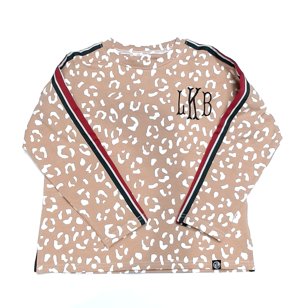 BLOOPER KIDS: Monogrammed Kids Striped Sleeve Shirt