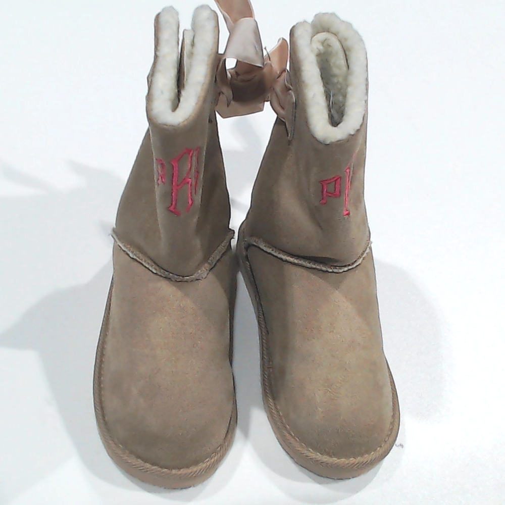 BLOOPER KIDS: Monogrammed Kids Sherpa Tie Booties