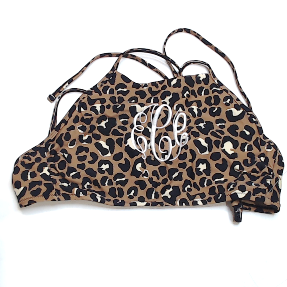 BLOOPER SWIM: Monogrammed High Neck Bikini Top