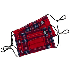 kids holiday plaid face mask set