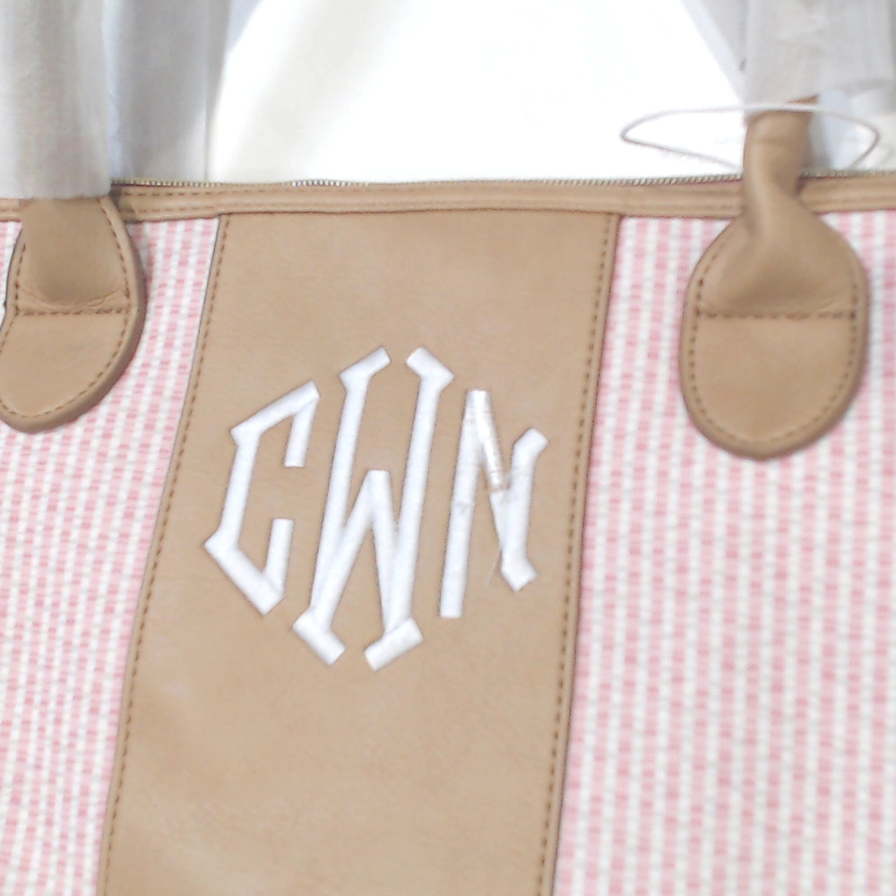 BLOOPER BAG: Monogrammed Seersucker Weekender - Promotional