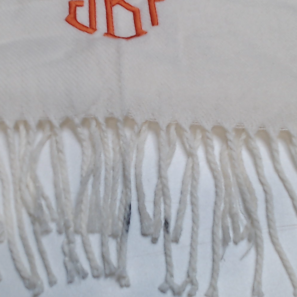 BLOOPER ACCESSORY: Monogrammed Cashmere Feel Scarf