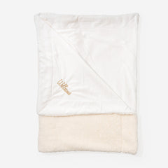 personalized sherpa blanket in ivory